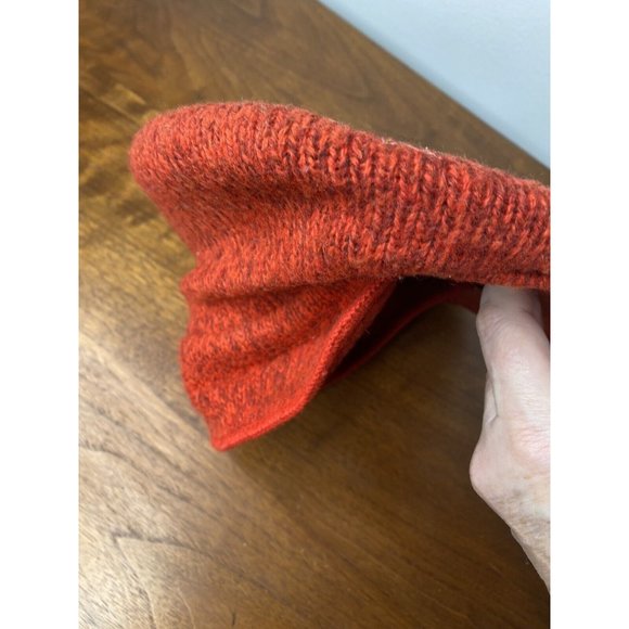 LL Bean Vintage Wool Guide Hat Early Label USA Cap Orange News Boy - Picture 6 of 8